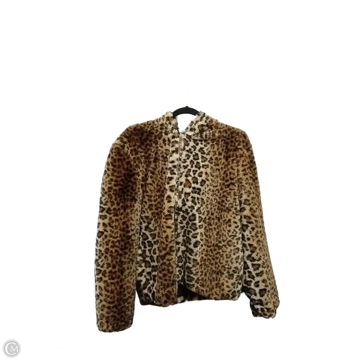 Coat Faux Fur & Sherpa By Ci Sono In Leopard Print, Size: L
