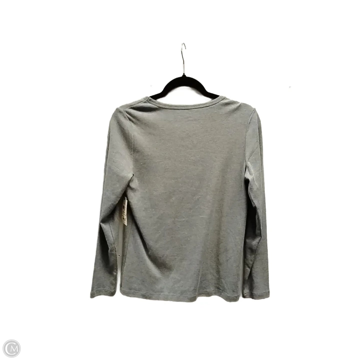 Top Long Sleeve By St Johns Bay In Grey, Size: Mp