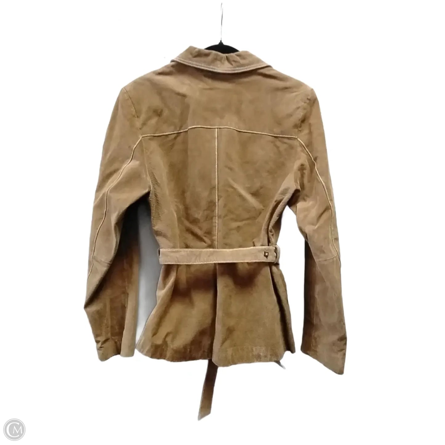 Jacket Leather By Wilsons Leather In Brown, Size: M