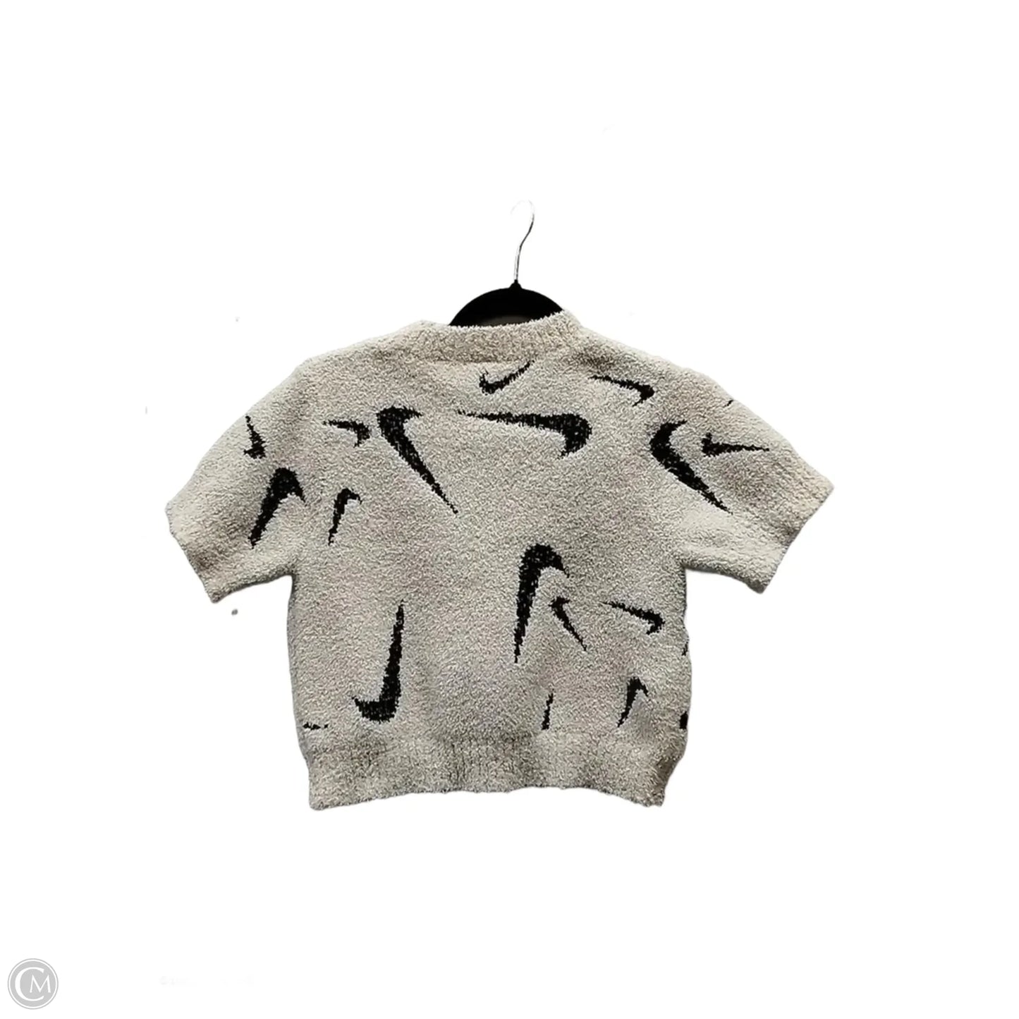 Sweater Short Sleeve By Nike In Black & Tan, Size: S