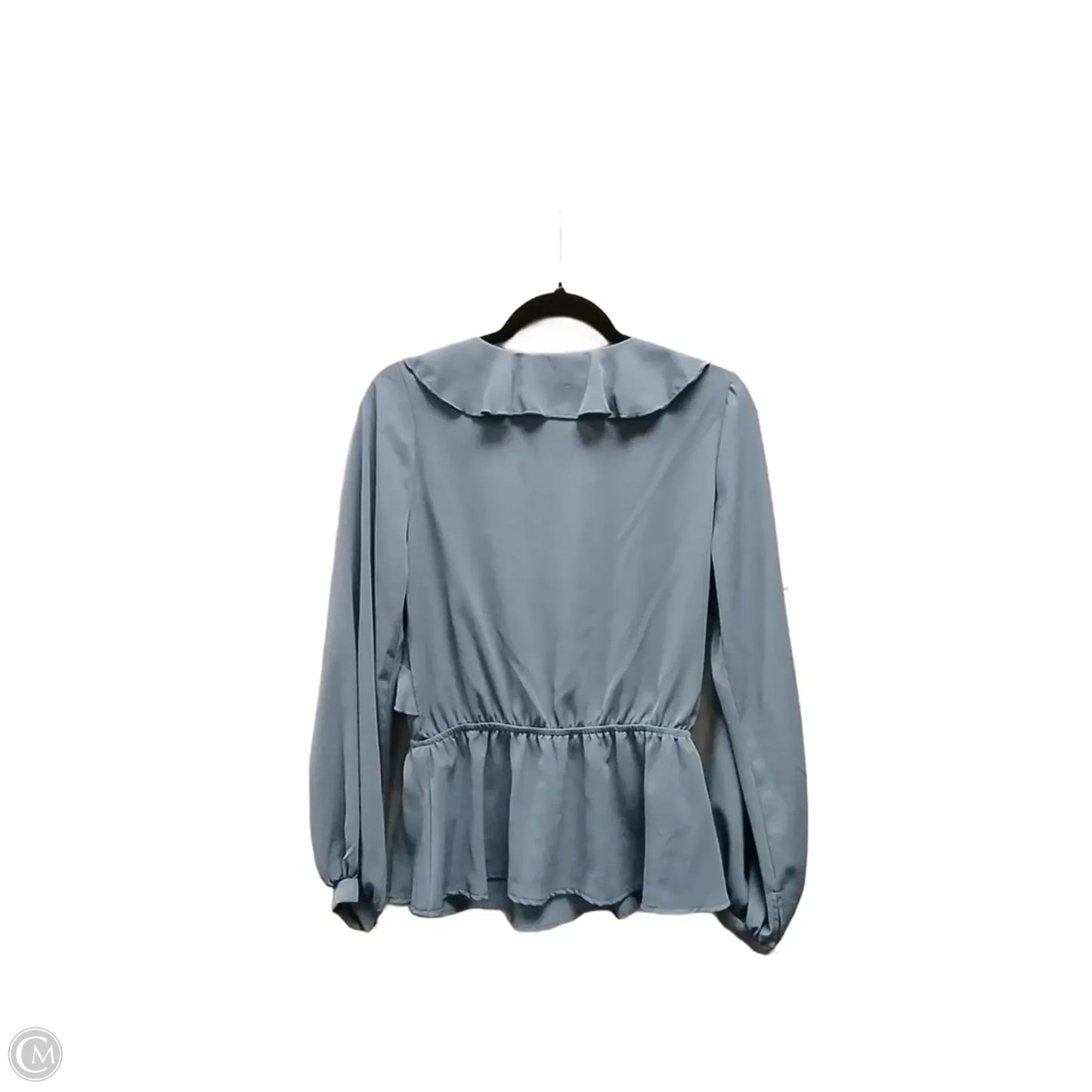 Blouse Long Sleeve By Clothes Mentor In Blue, Size: S