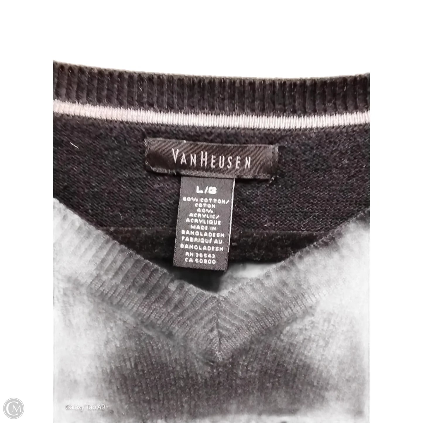 Sweater By Van Heusen In Black, Size: L