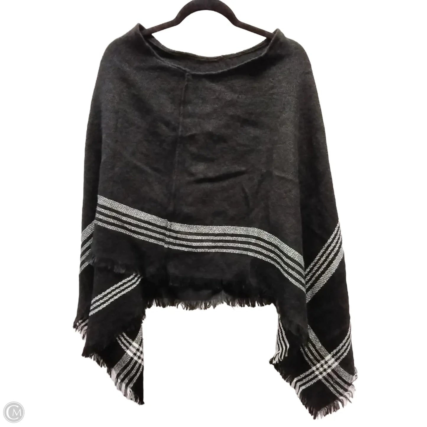 Shawl By Clothes Mentor In Black & White, Size: Onesize