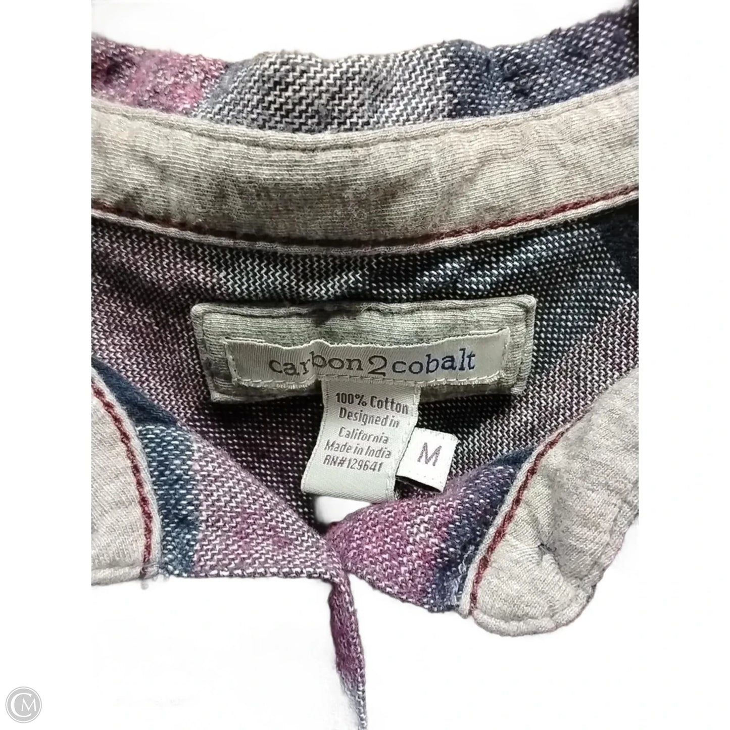 Top Long Sleeve By Clothes Mentor In Checkered Pattern, Size: M