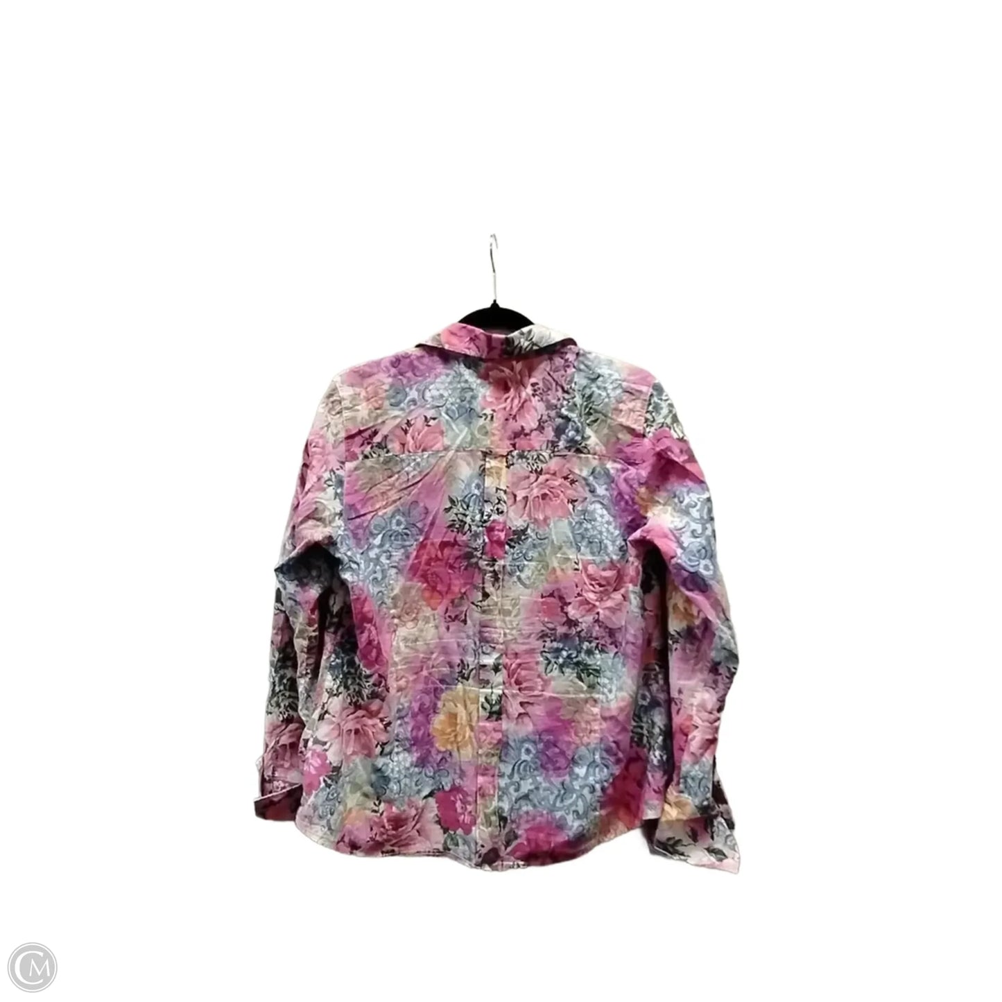 Blouse Long Sleeve By Milano In Floral Print, Size: 42
