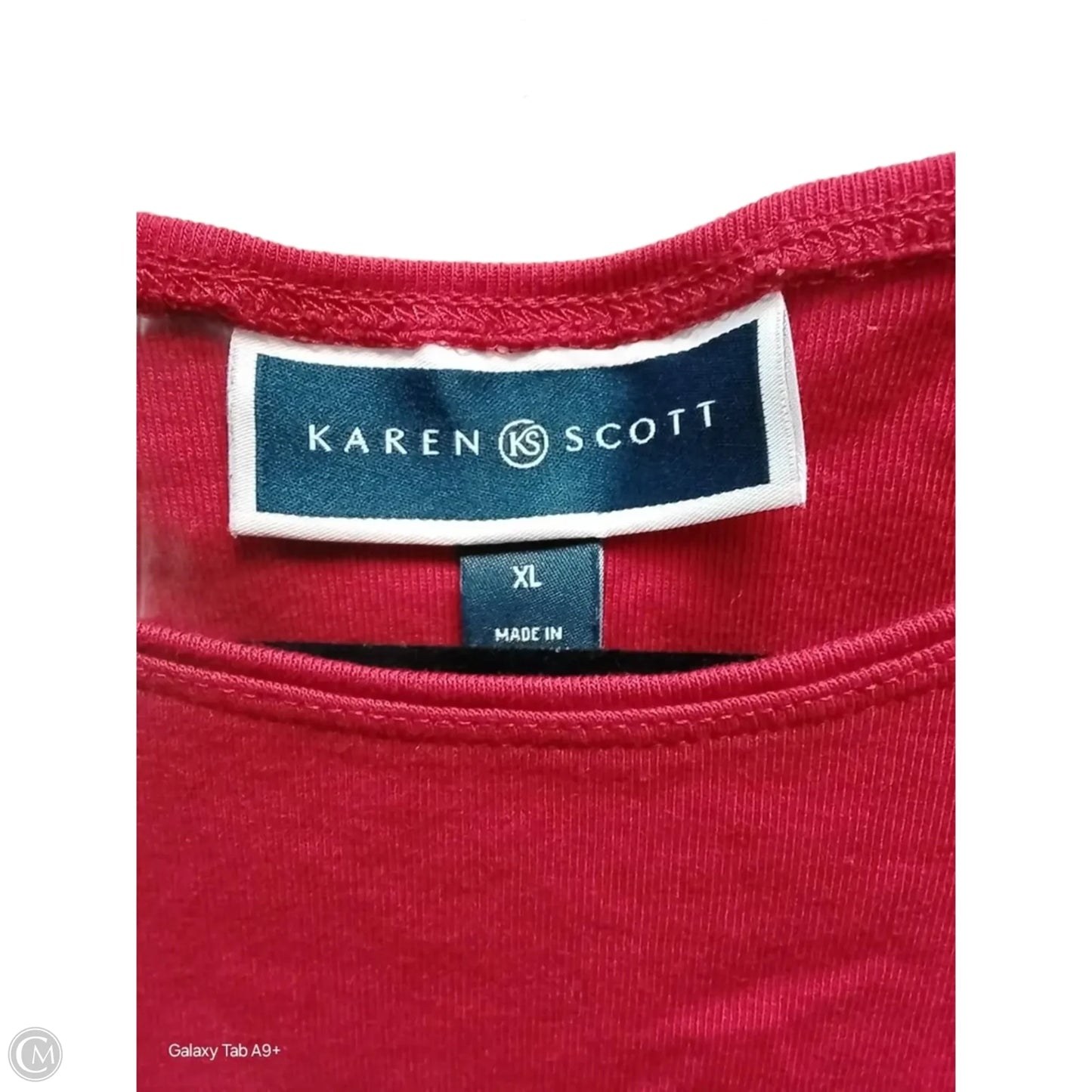 Top Long Sleeve By Karen Scott In Red, Size: Xl