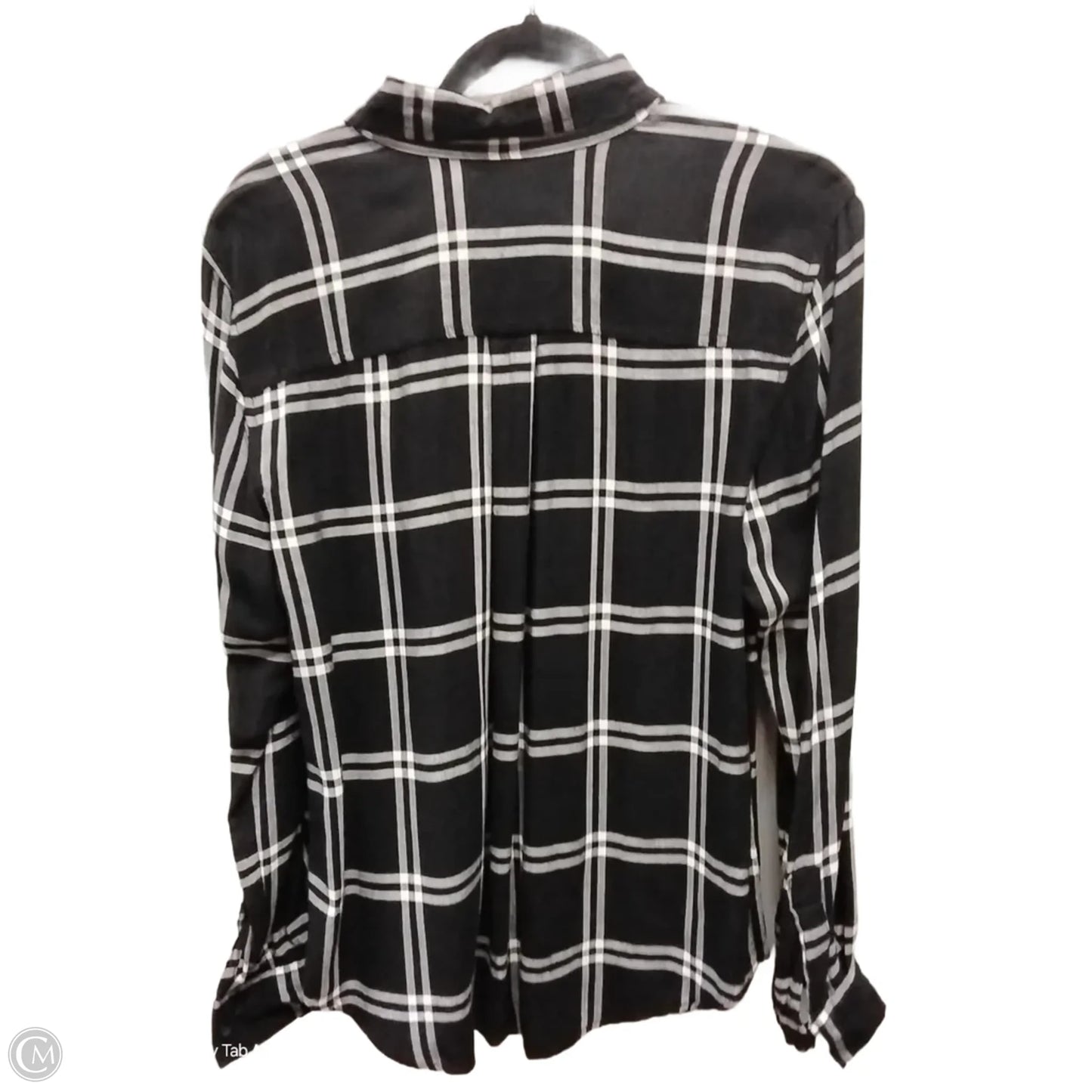 Top Long Sleeve By Time And Tru In Black & White, Size: L
