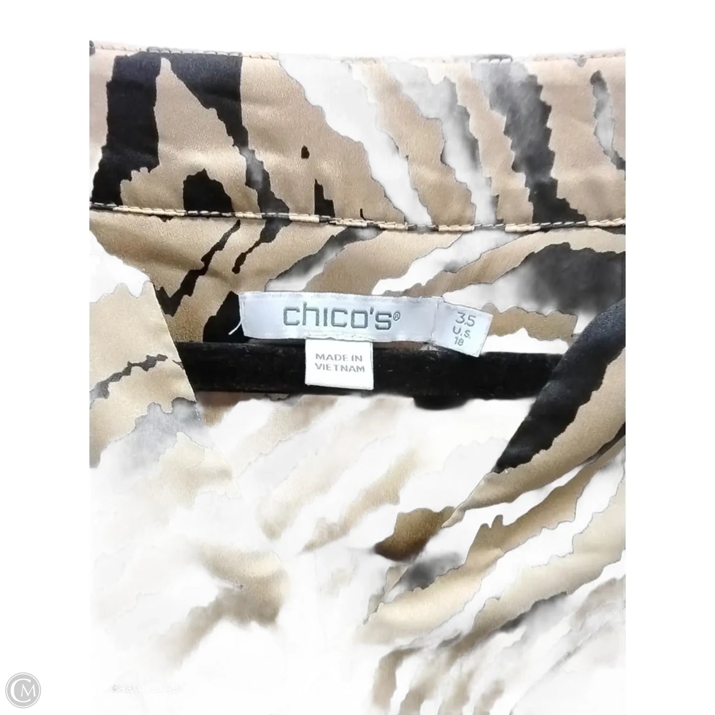 Blouse Long Sleeve By Chicos In Animal Print, Size: Xl