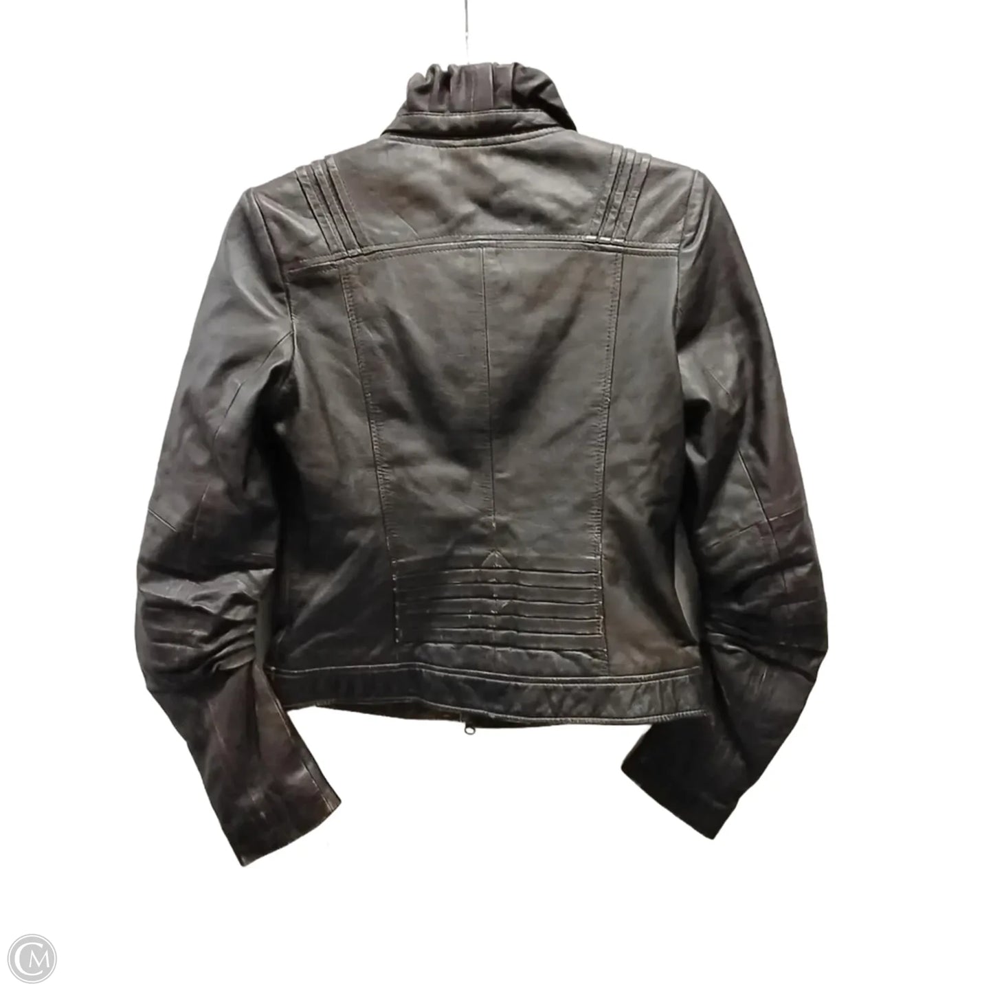 Jacket Moto By Clothes Mentor In Brown, Size: S