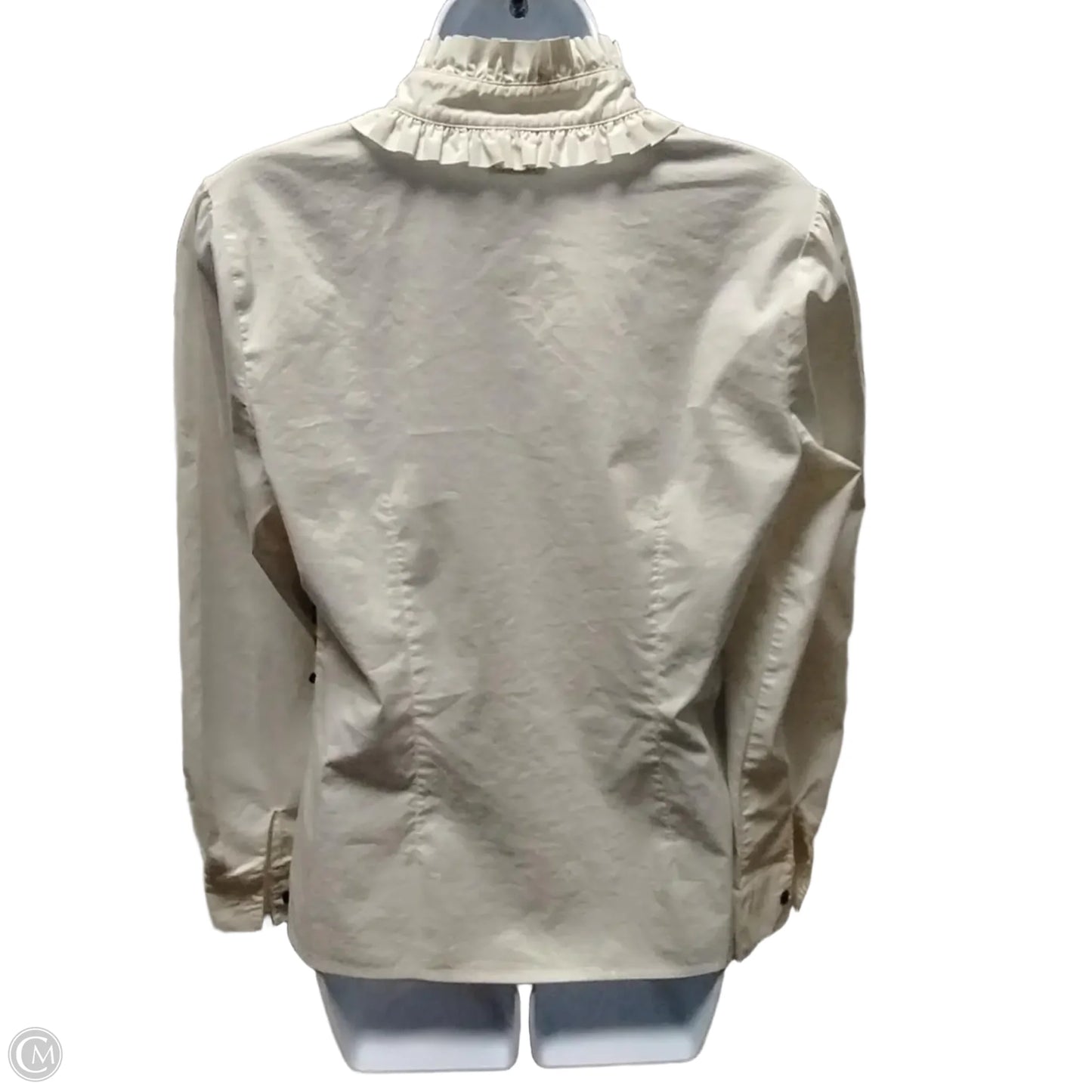 Blouse Long Sleeve By Worthington In Black & Cream, Size: M