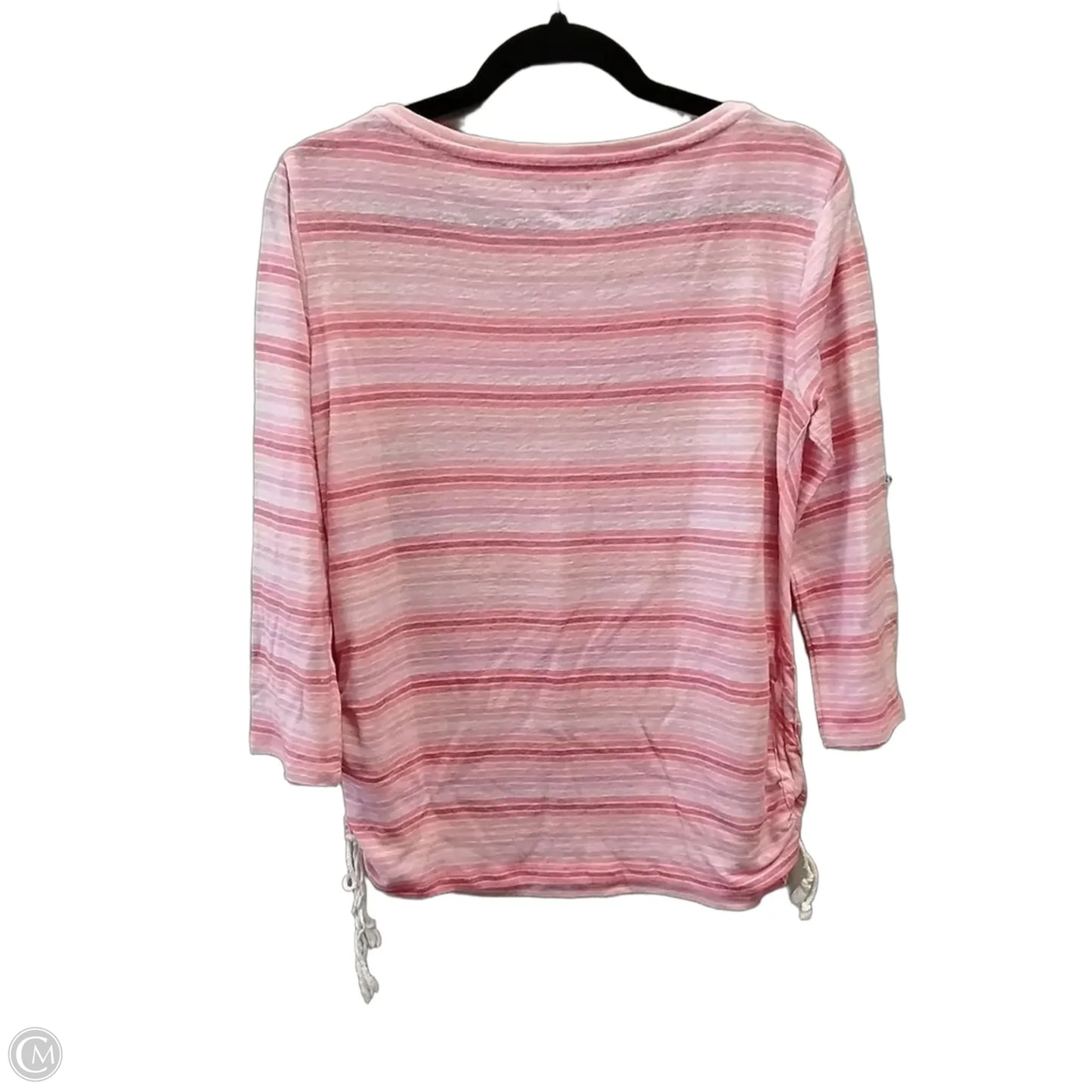 Top 3/4 Sleeve By Talbots In Striped Pattern, Size: M