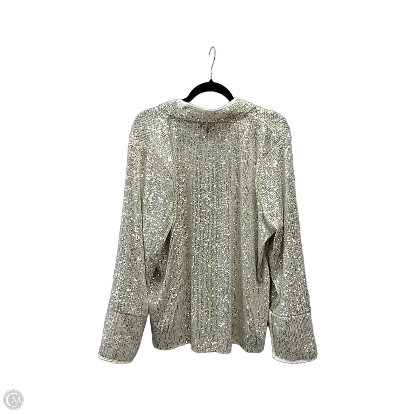 Top Long Sleeve By Vince Camuto In Silver, Size: Xl