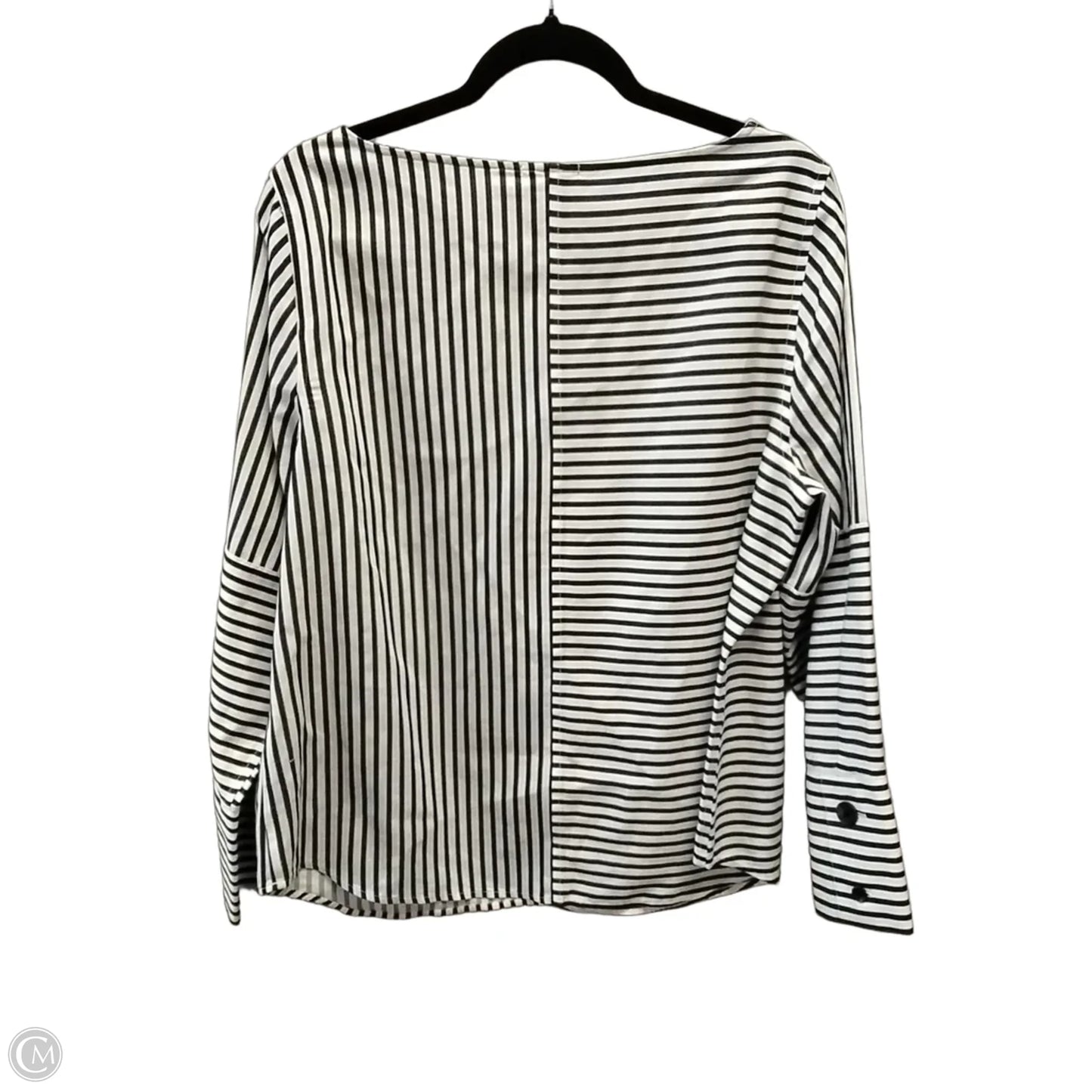 Top Long Sleeve By Chicos In Striped Pattern, Size: L