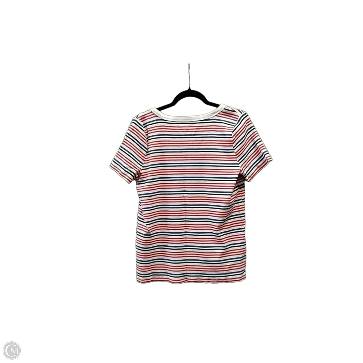 Top Short Sleeve By Talbots In Striped Pattern, Size: 1x