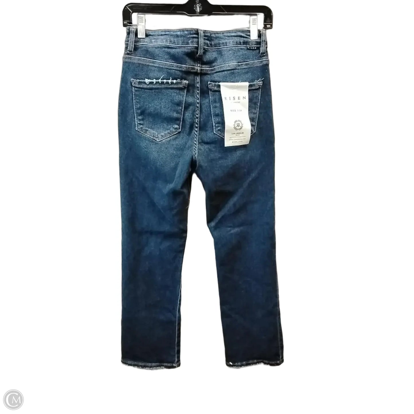 Jeans Straight By Risen In Blue Red & White, Size: 4