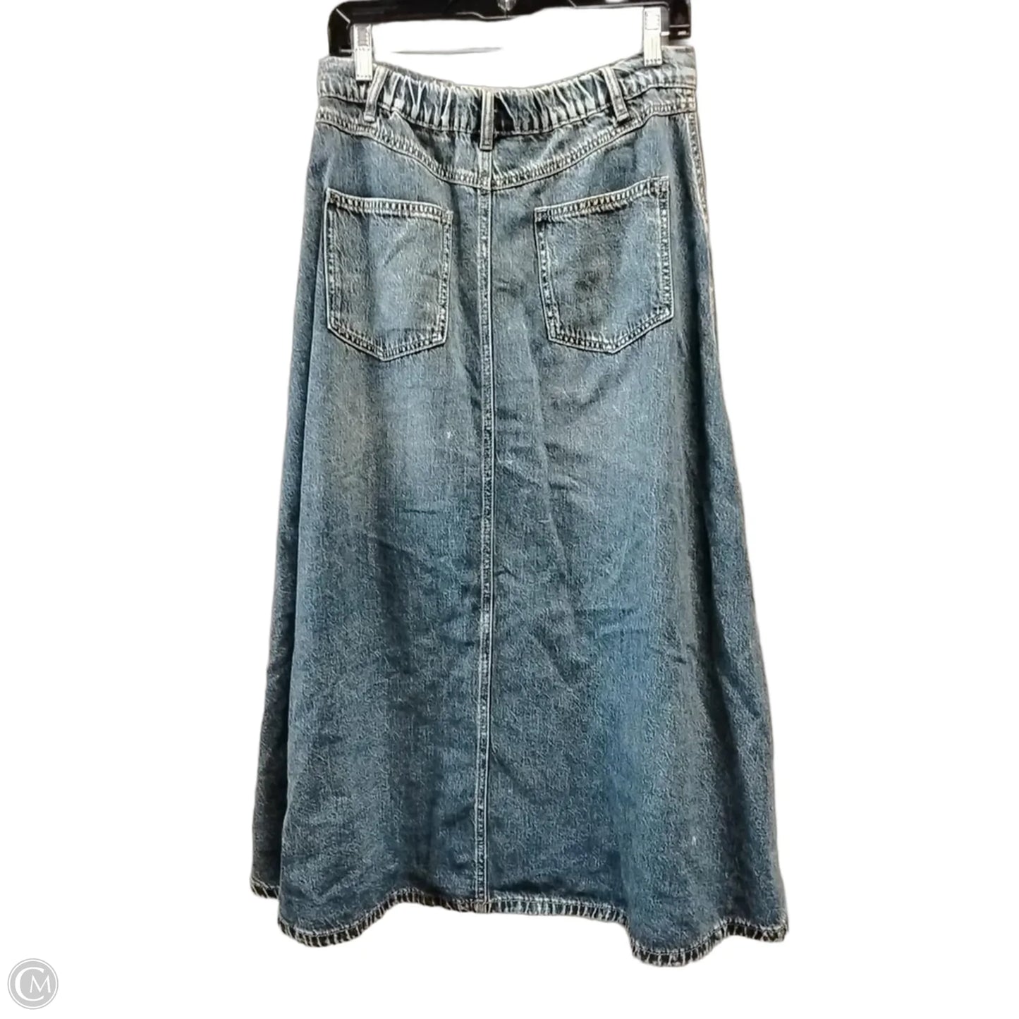 Skirt Maxi By Stradivarius In Blue Denim, Size: M