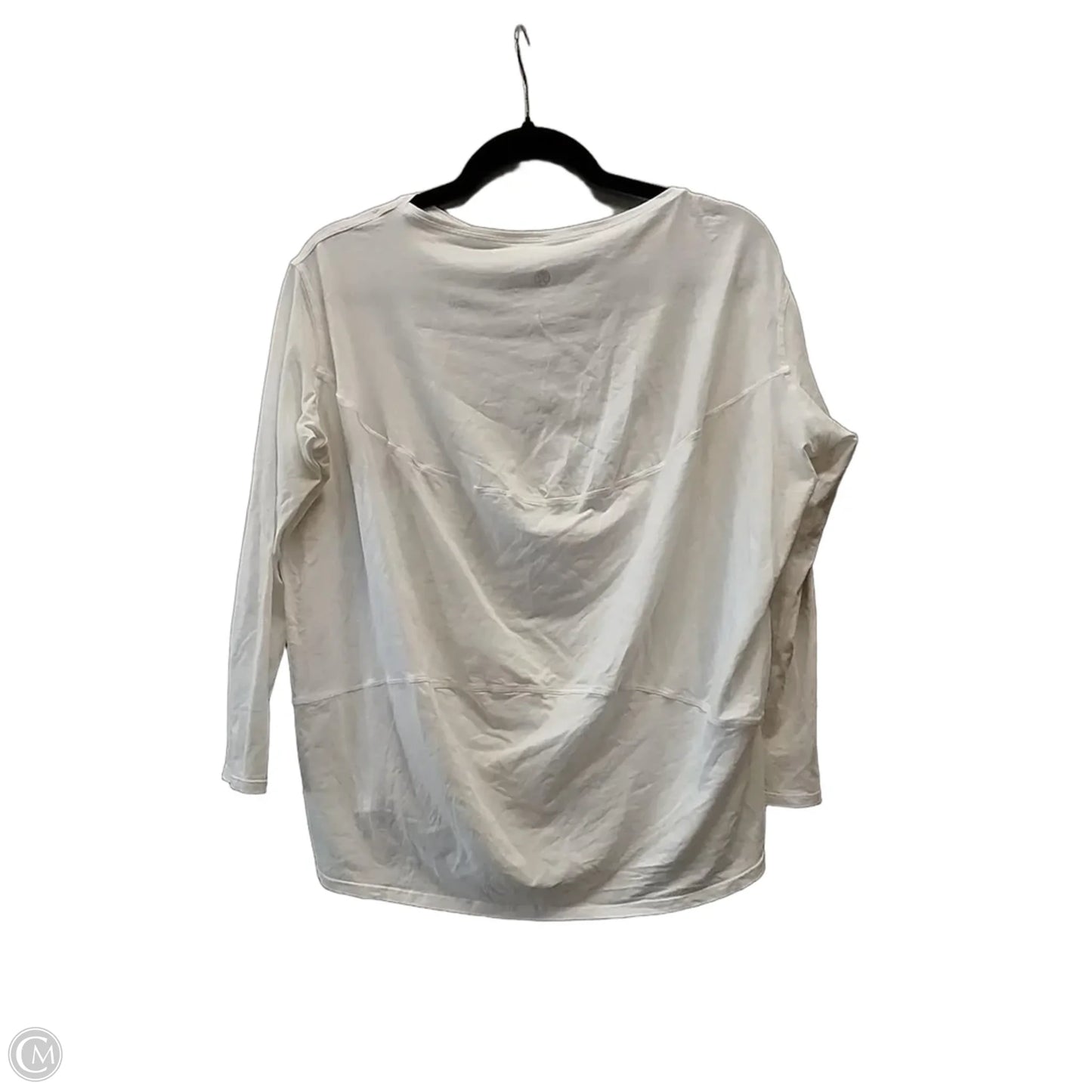 Athletic Top Long Sleeve Collar By Lululemon In White, Size: L