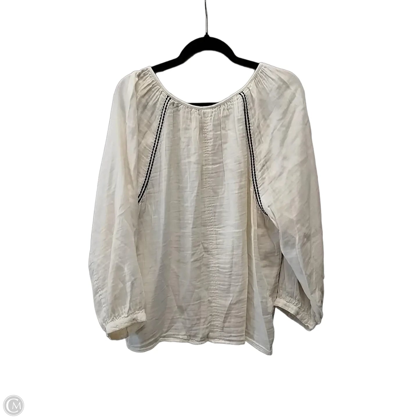 Blouse Long Sleeve By Old Navy In White, Size: Xl