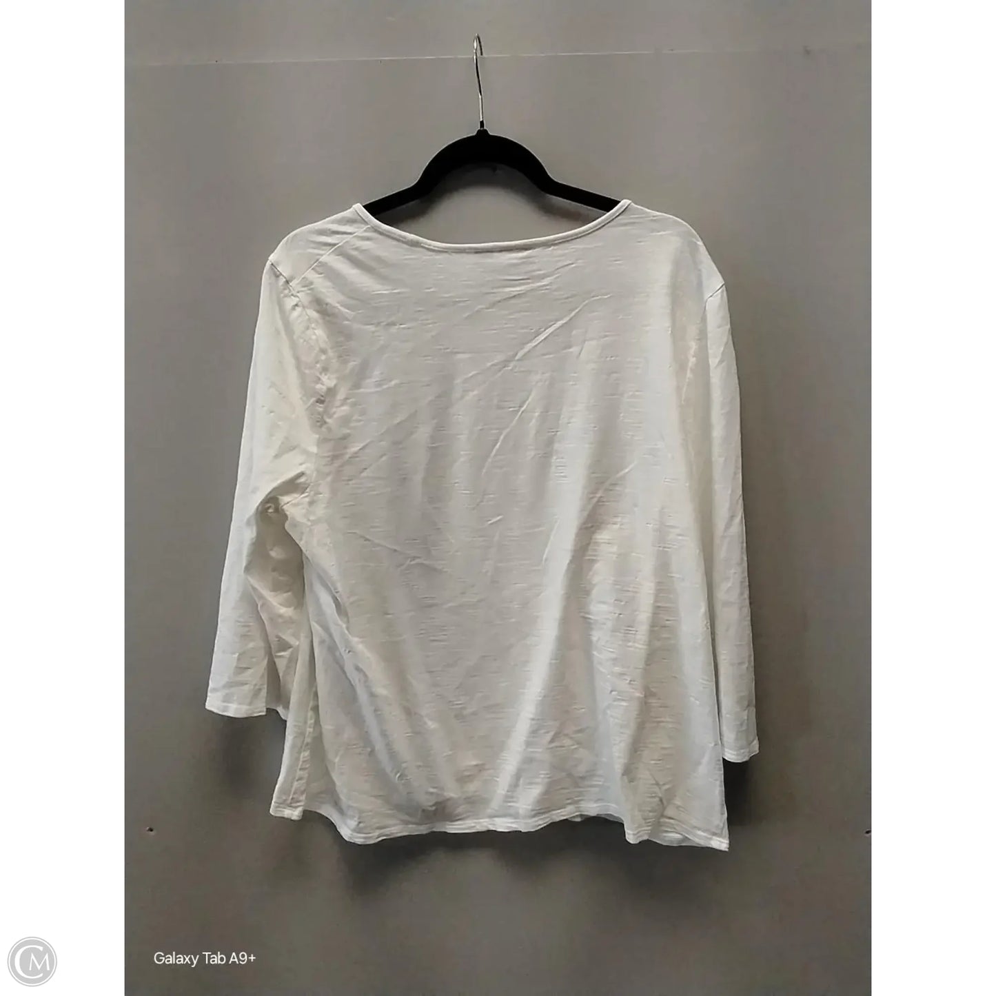 Top Long Sleeve By Chicos In White, Size: Xl