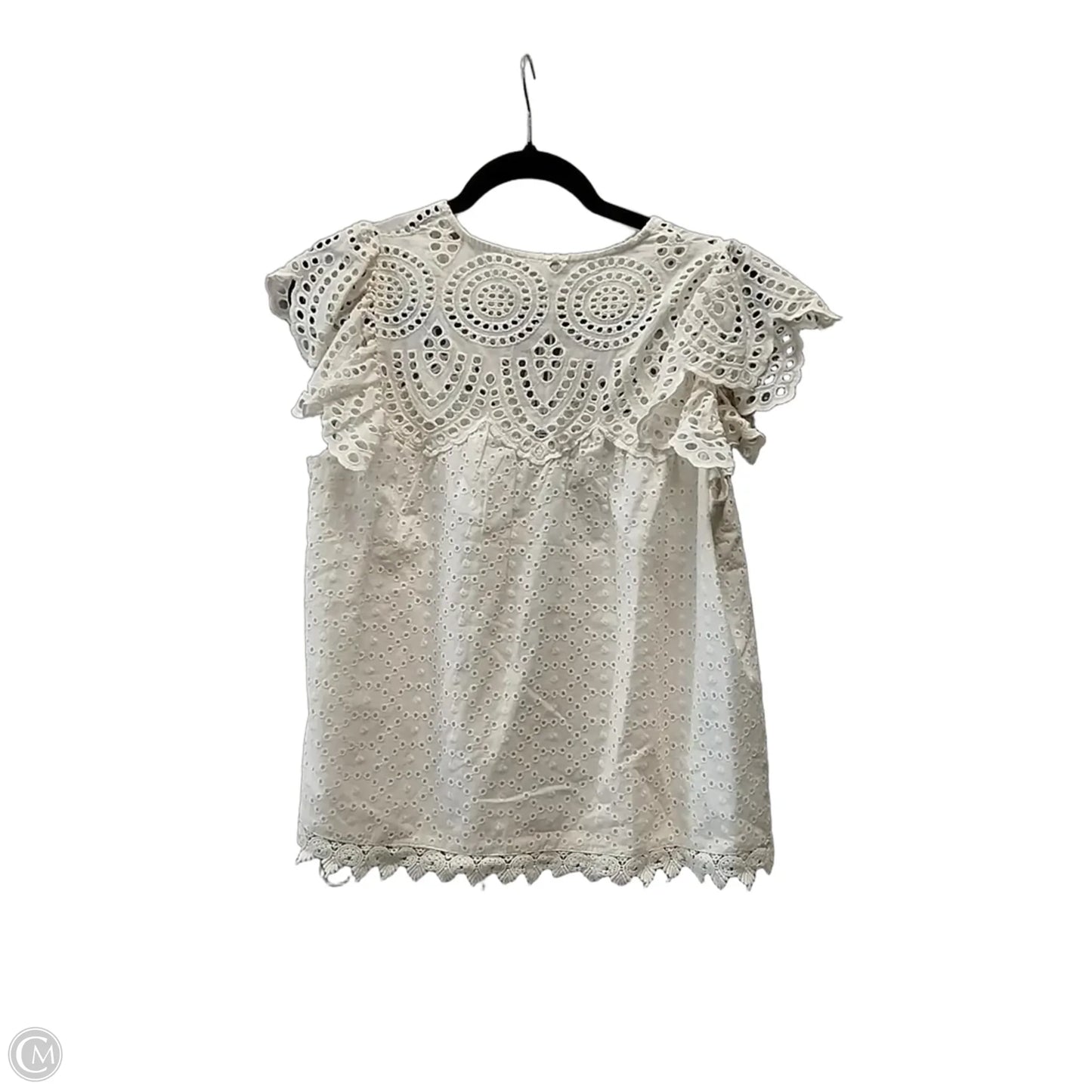 Top Short Sleeve By Cme In Ivory, Size: S