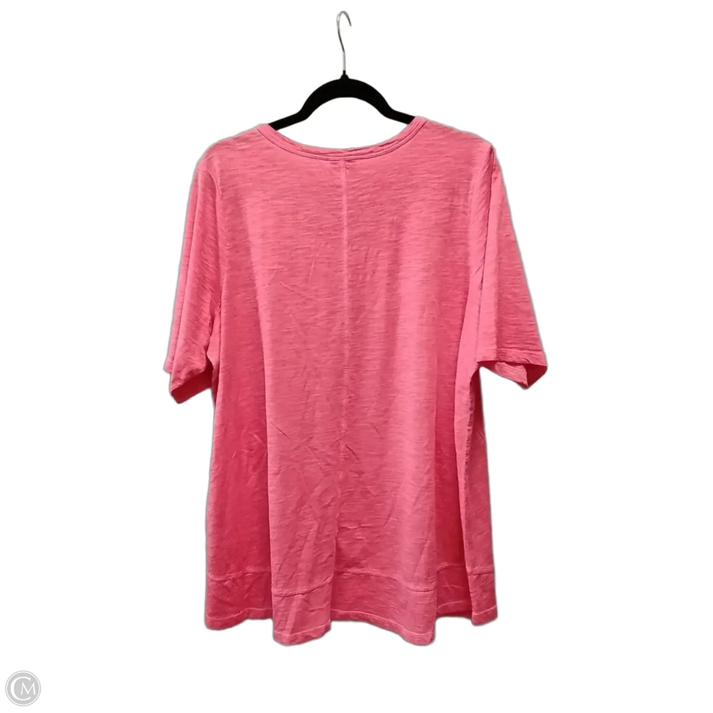 Top Short Sleeve By Logo In Pink, Size: 1x