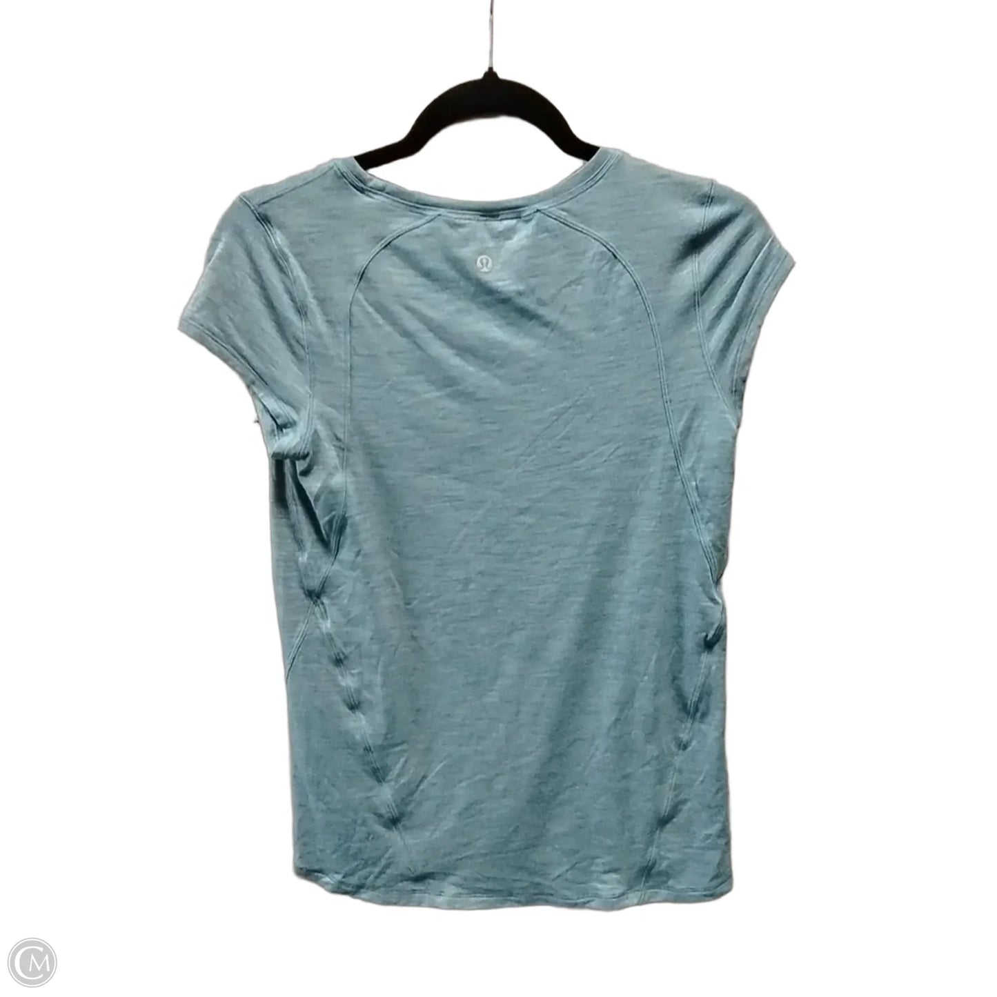 Athletic Top Short Sleeve By Lululemon In Blue, Size: 4