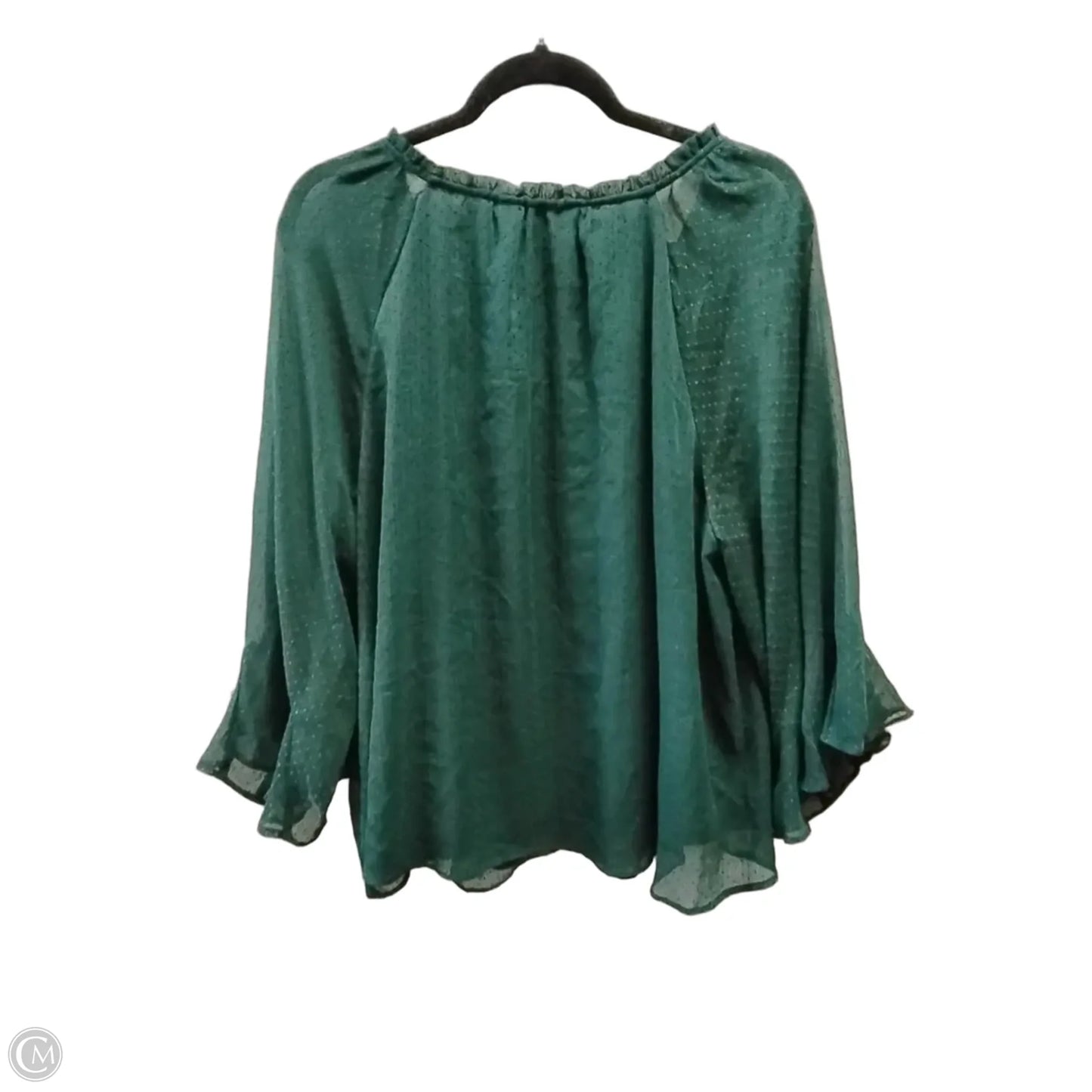 Blouse Long Sleeve By Lc Lauren Conrad In Green, Size: 1x