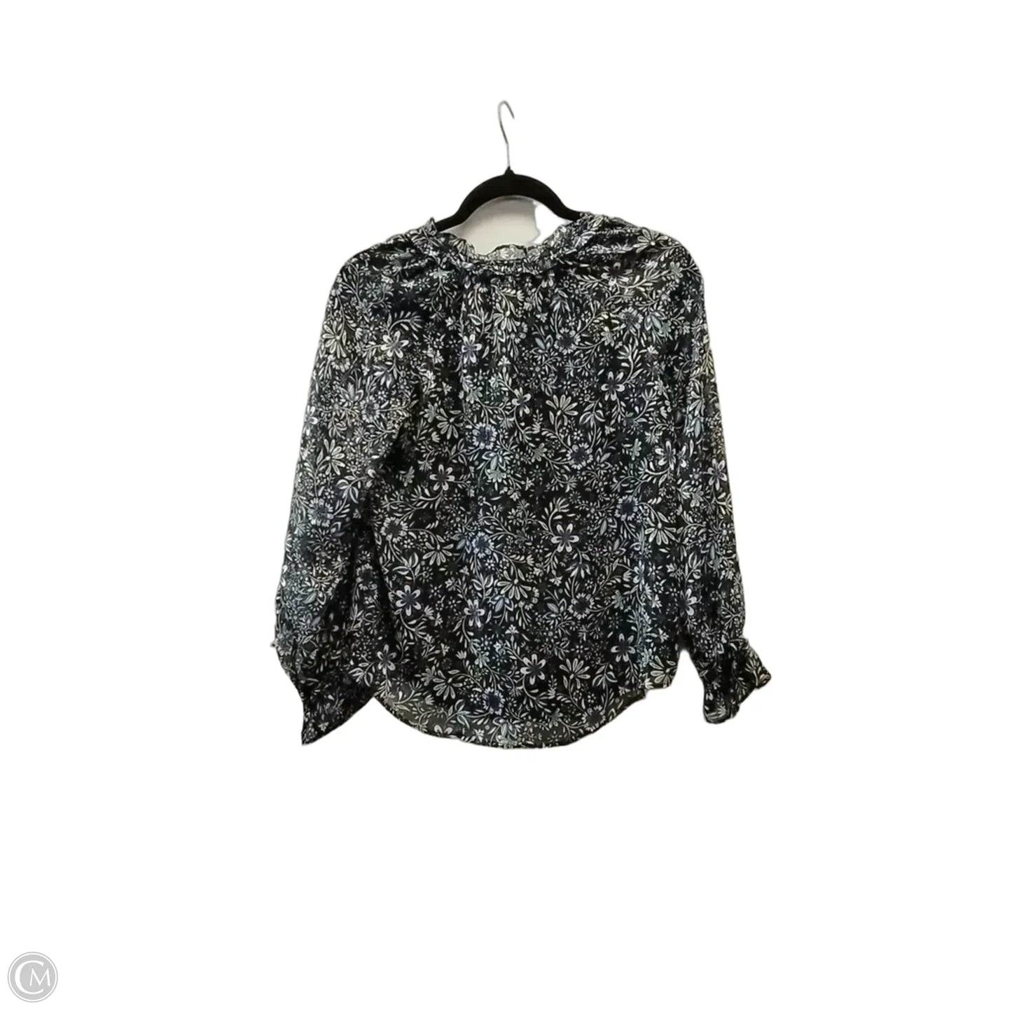 Blouse Long Sleeve By Loft In Blue, Size: Xxs