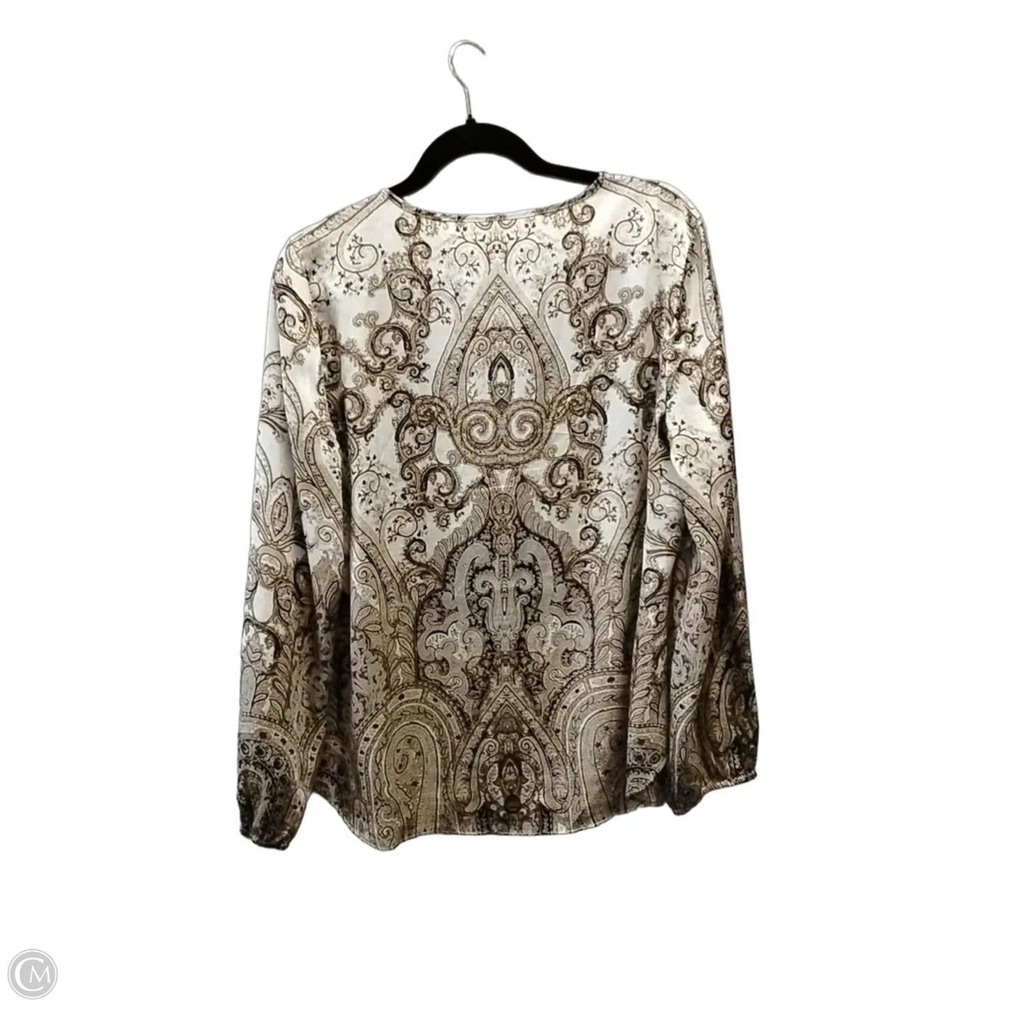 Blouse Long Sleeve By Chicos In Paisley Print, Size: M