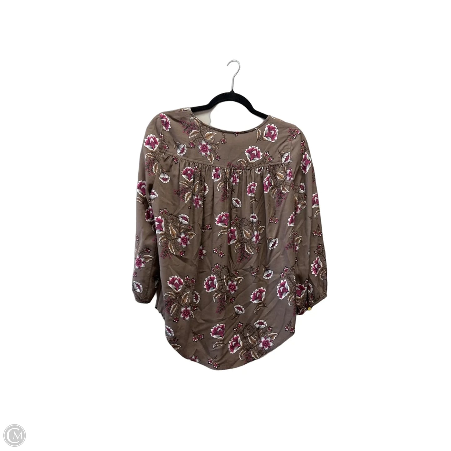 Blouse Long Sleeve By St Johns Bay In Brown, Size: M