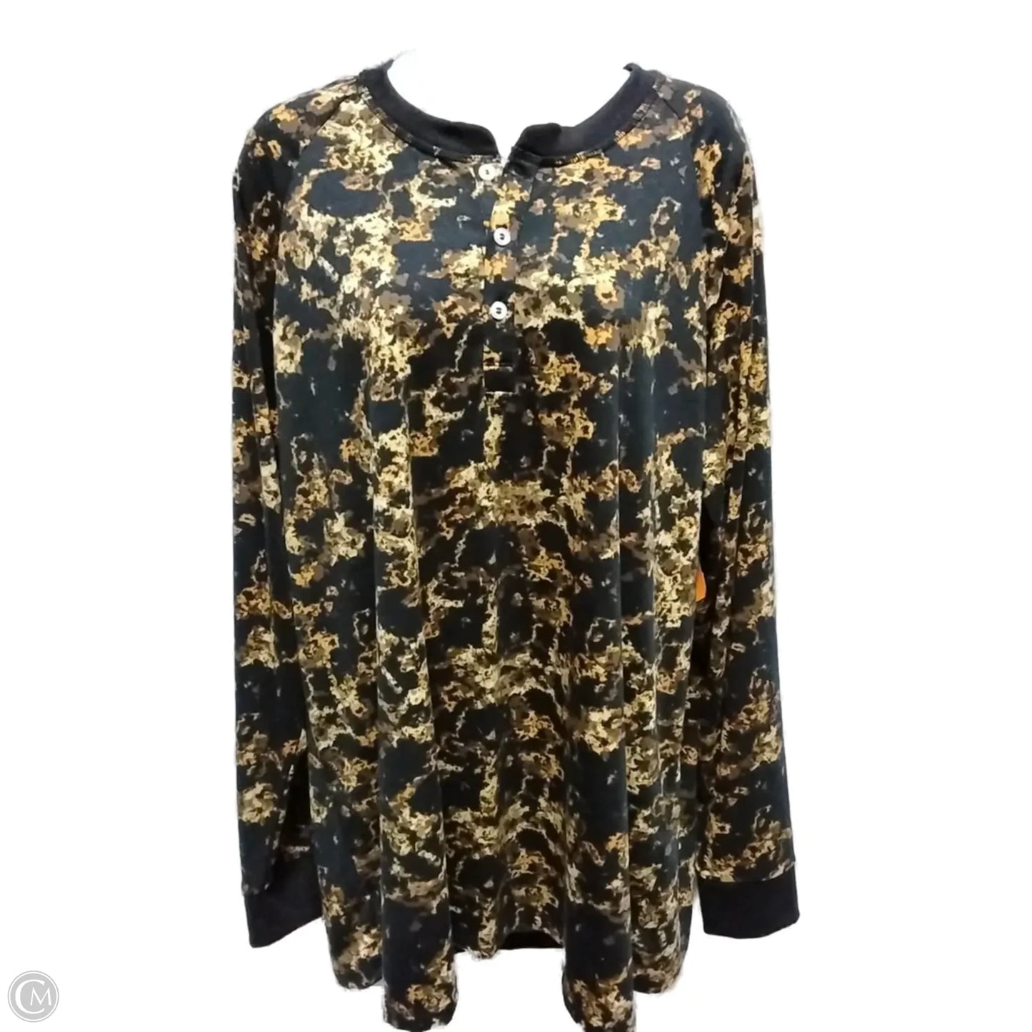 Top Long Sleeve By Lularoe In Black & Gold, Size: 2x