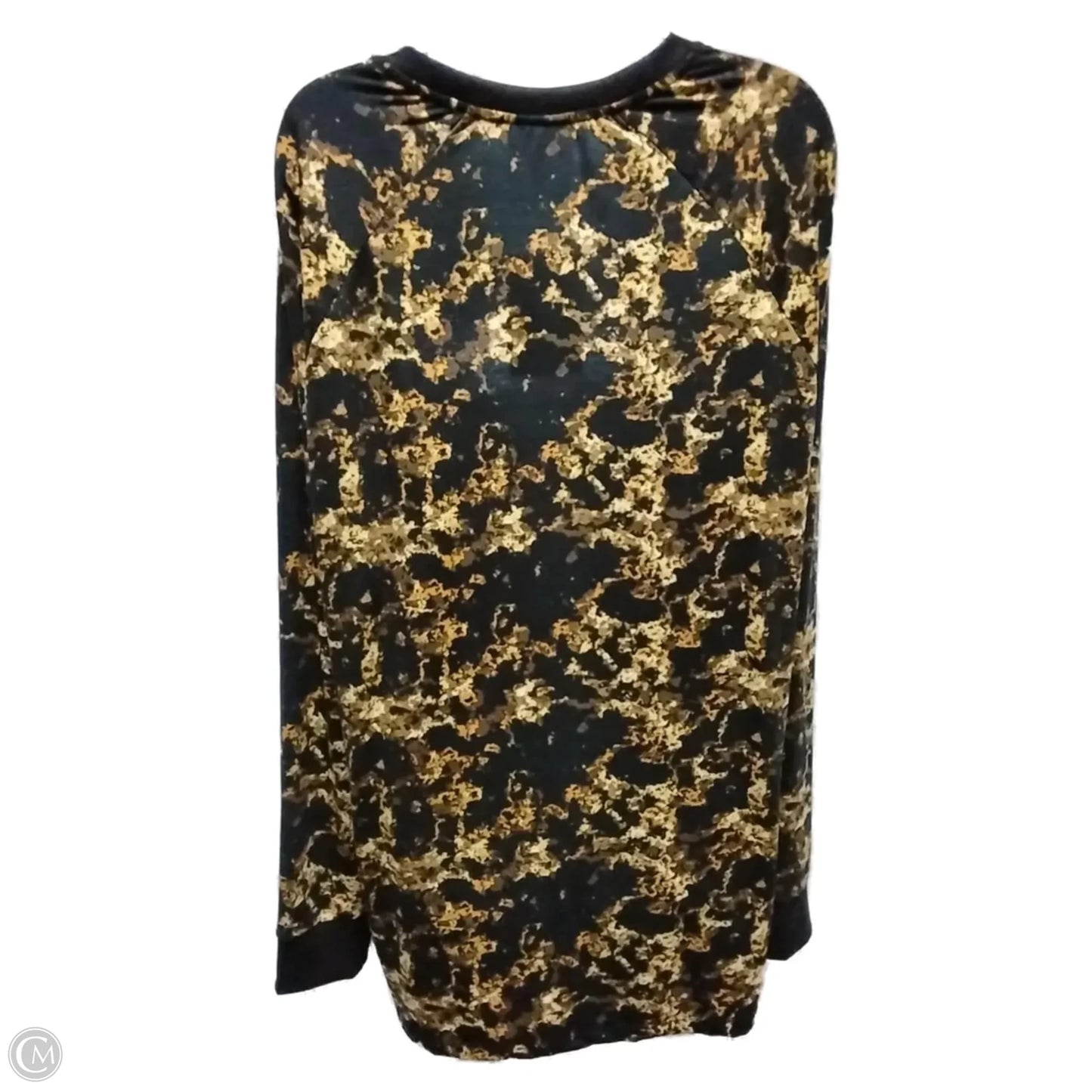 Top Long Sleeve By Lularoe In Black & Gold, Size: 2x