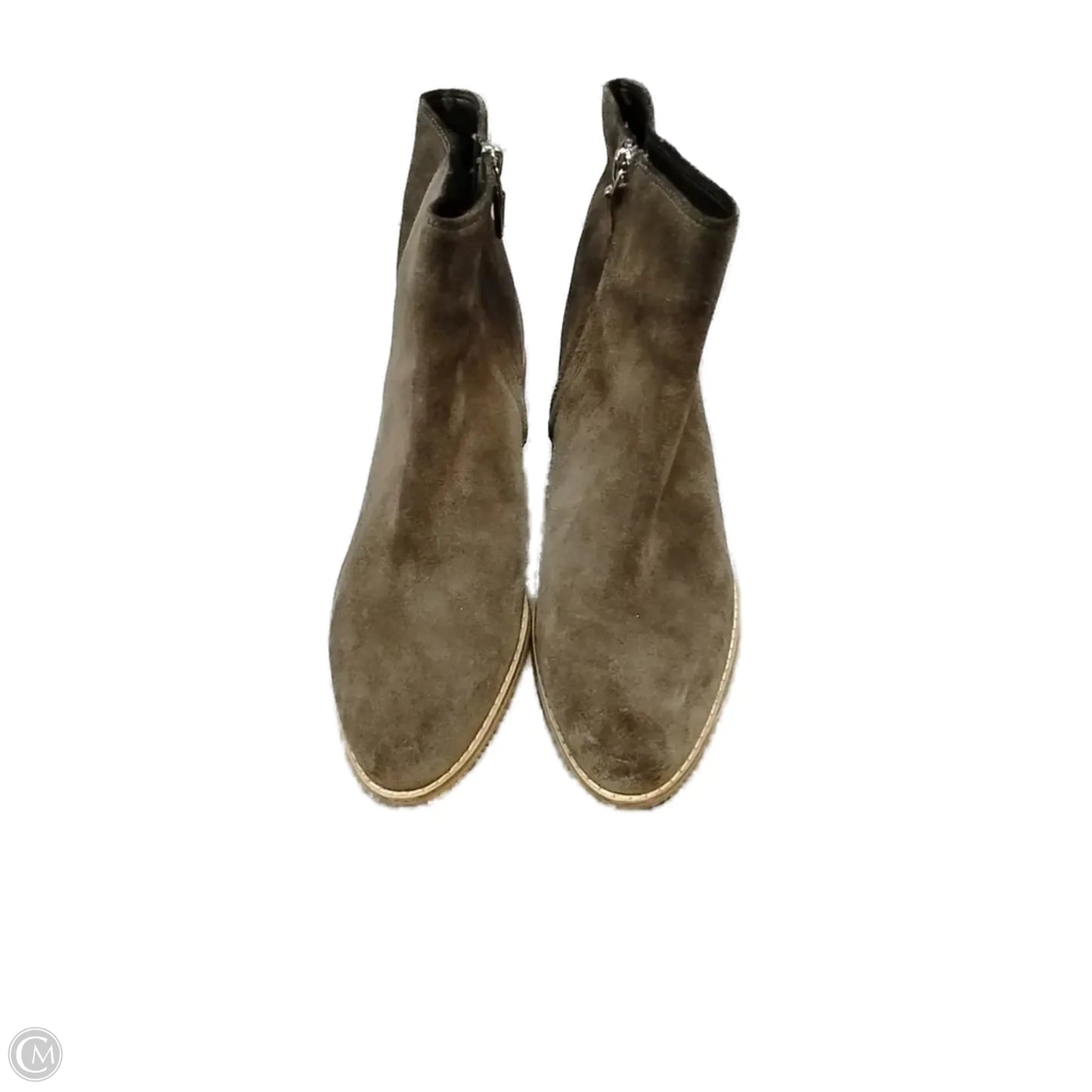 Boots Ankle Heels By Clarks In Grey, Size: 7.5