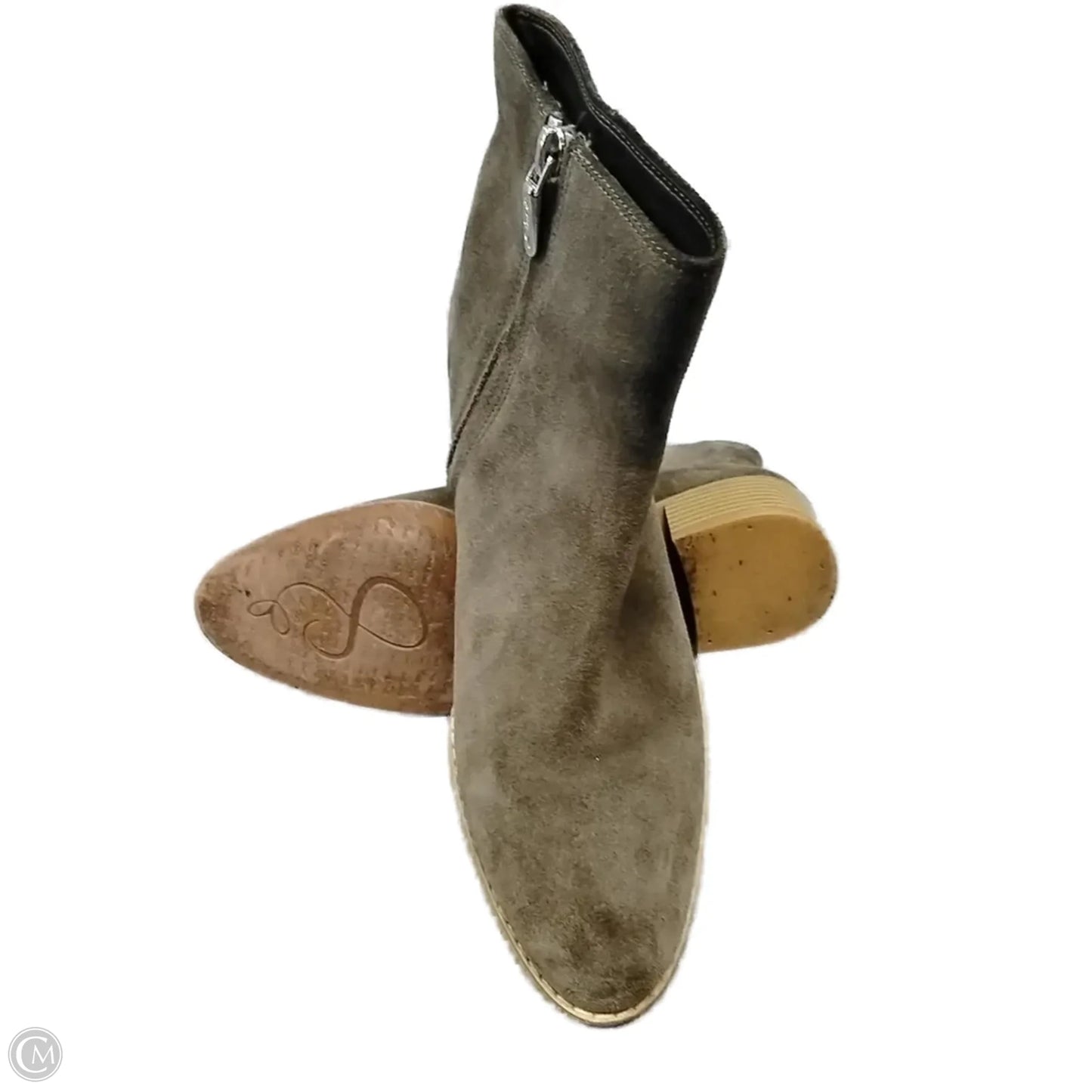 Boots Ankle Heels By Clarks In Grey, Size: 7.5