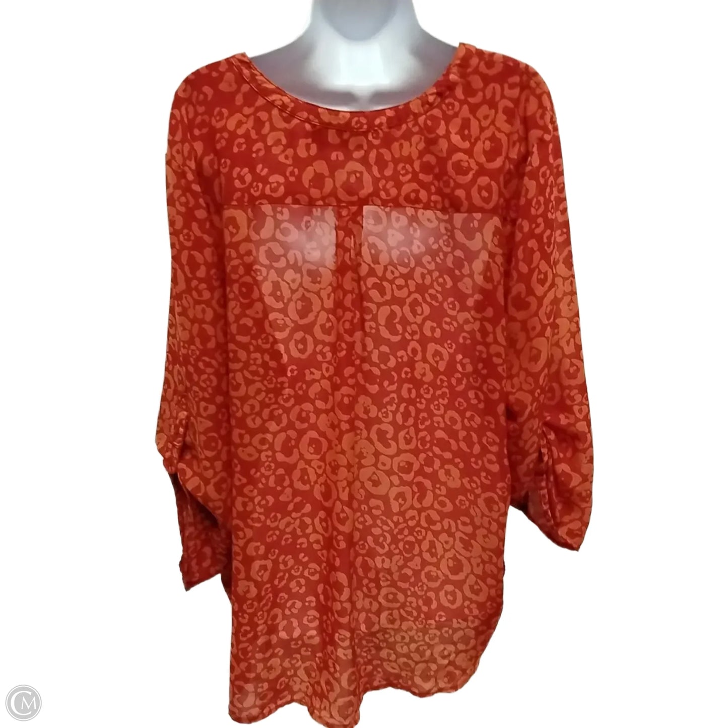 Blouse Long Sleeve By Apt 9 In Red, Size: 2x