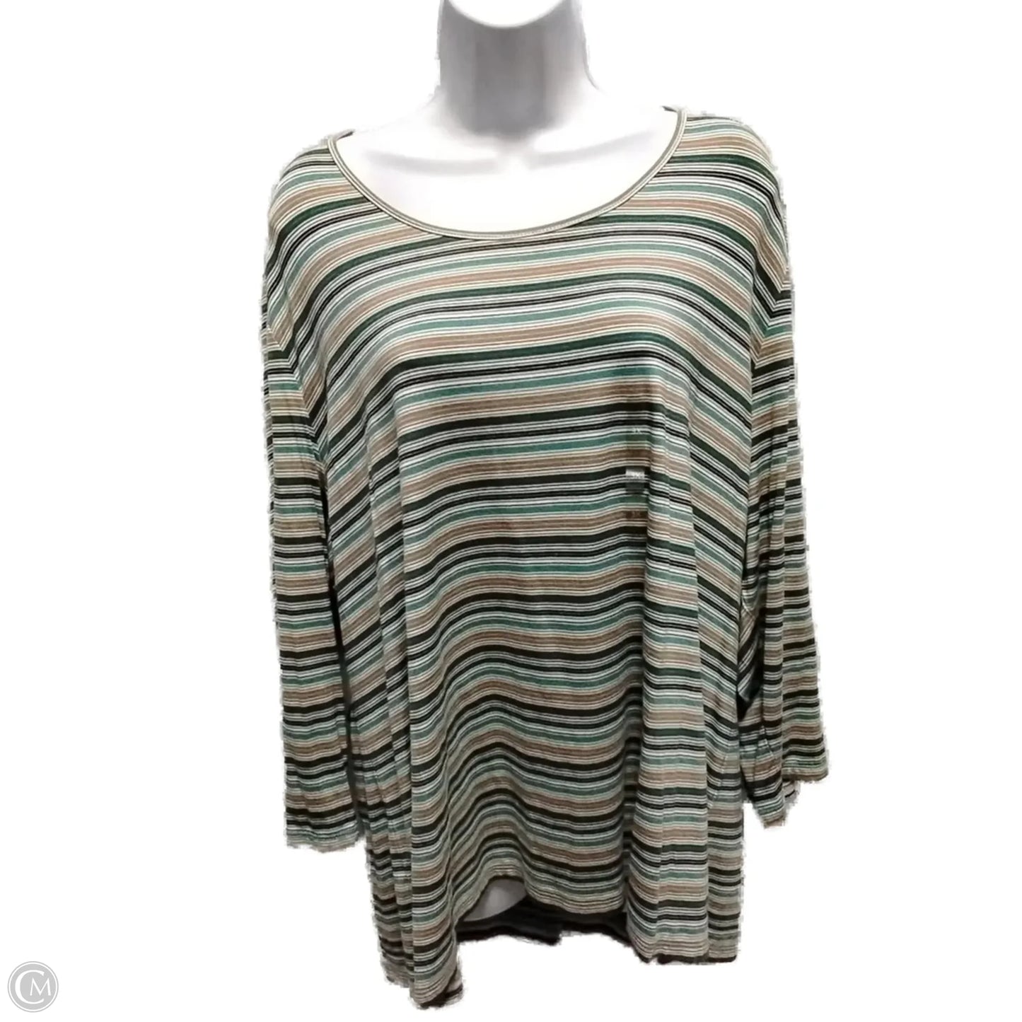 Top Long Sleeve By Liz Claiborne In Striped Pattern, Size: 3x