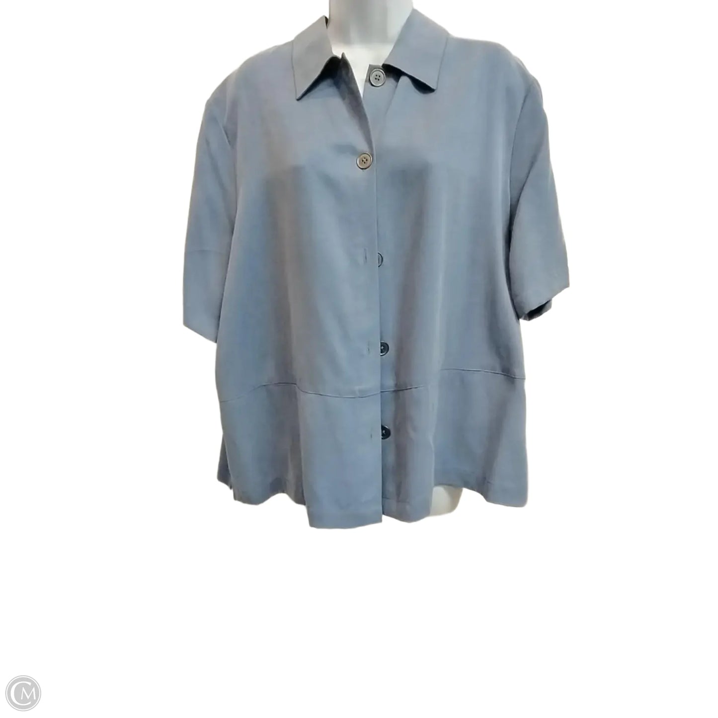 Top Short Sleeve By Studio Works In Blue, Size: 1x