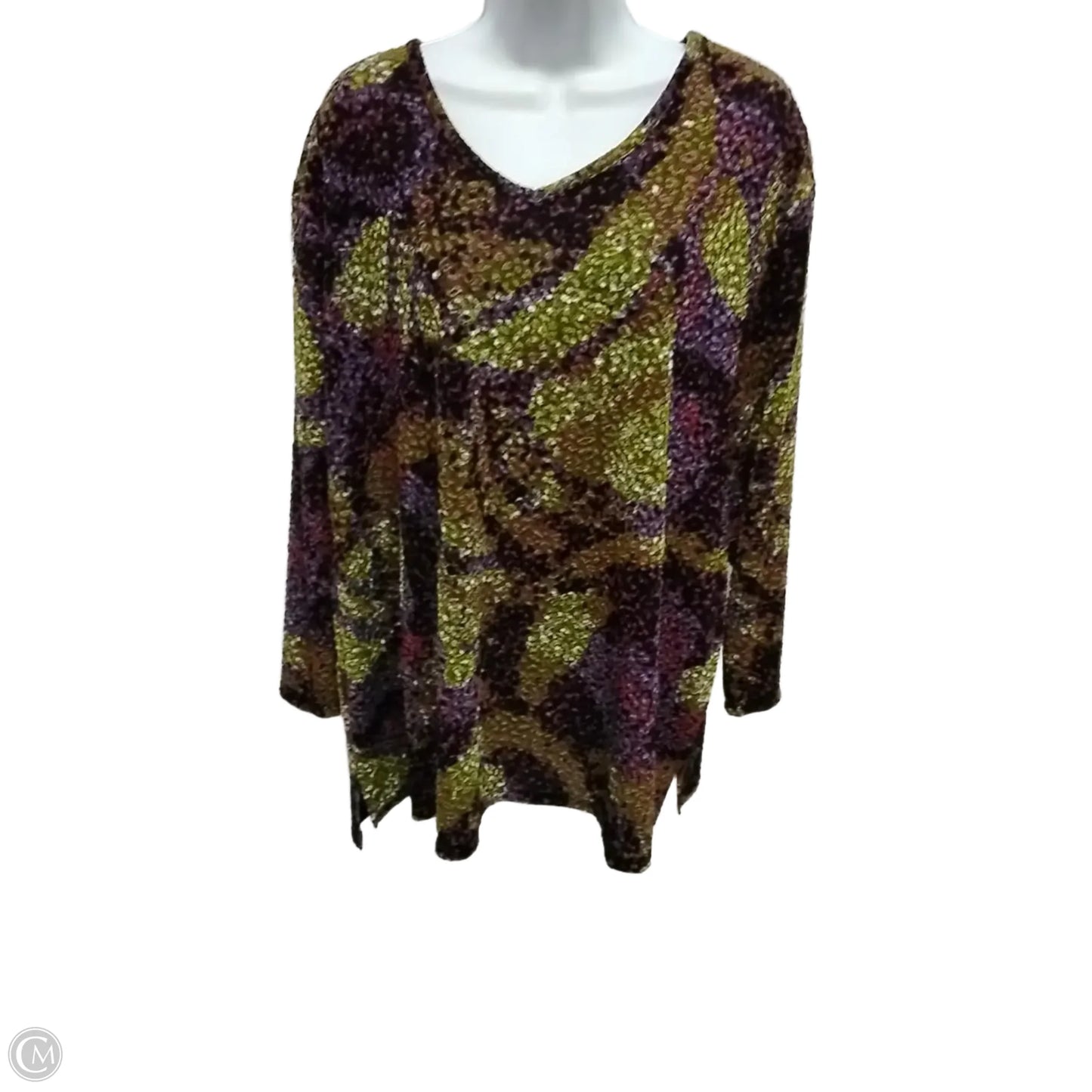 Top 3/4 Sleeve By Allison Daley In Multi-colored, Size: 3x