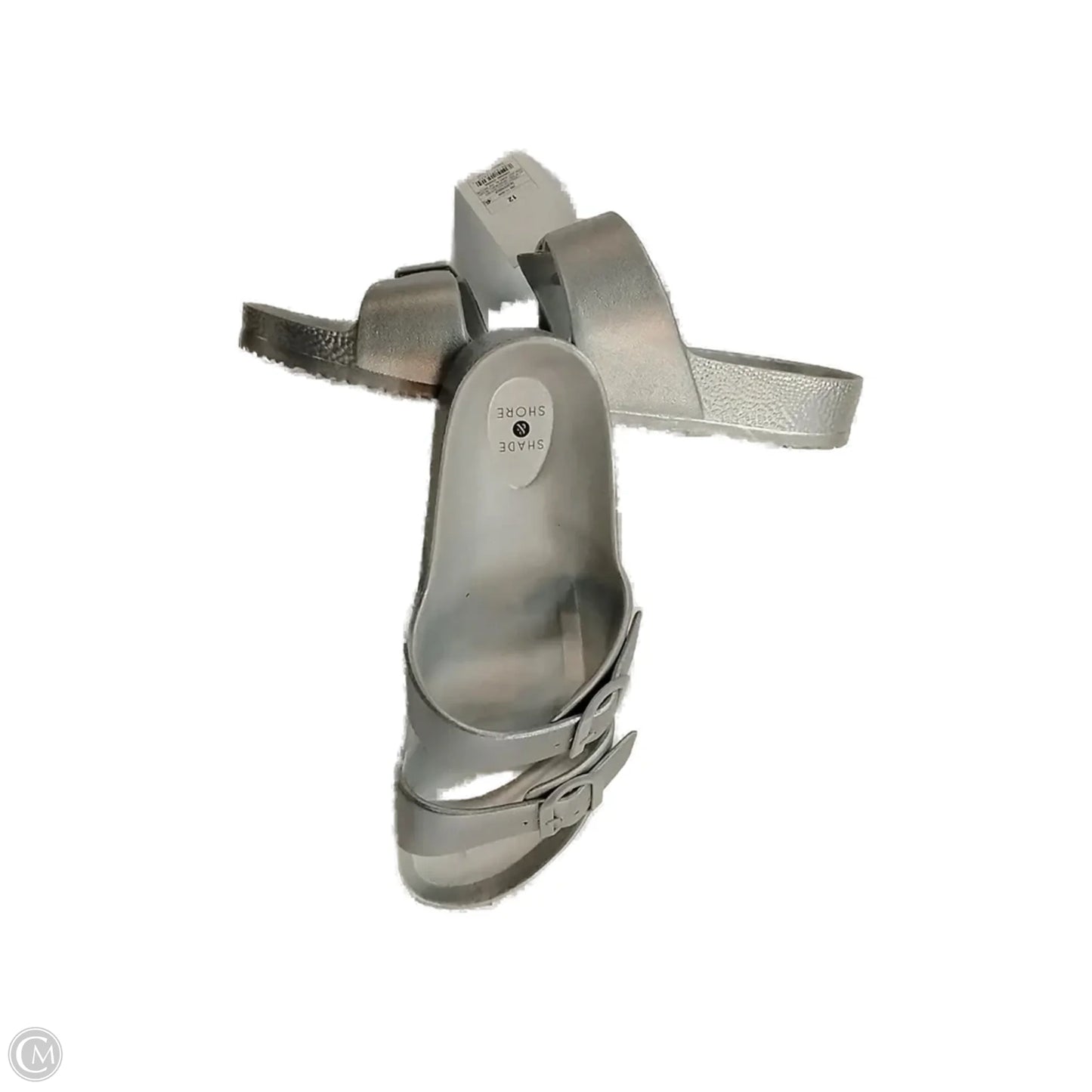 Sandals Flats By Shade & Shore In Silver, Size: 12