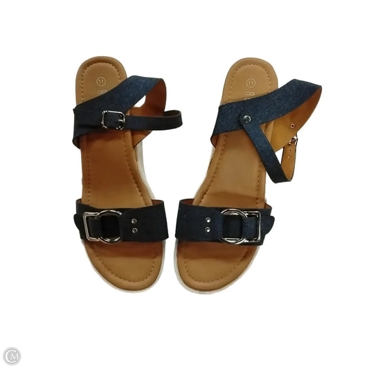 Sandals Heels Platform By Rouge In Blue, Size: 11