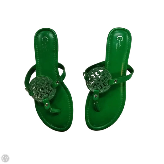 Sandals Flip Flops By Cato In Green, Size: 11