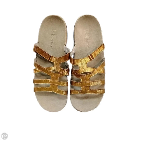 Sandals Flats By Clothes Mentor In Gold, Size: 8
