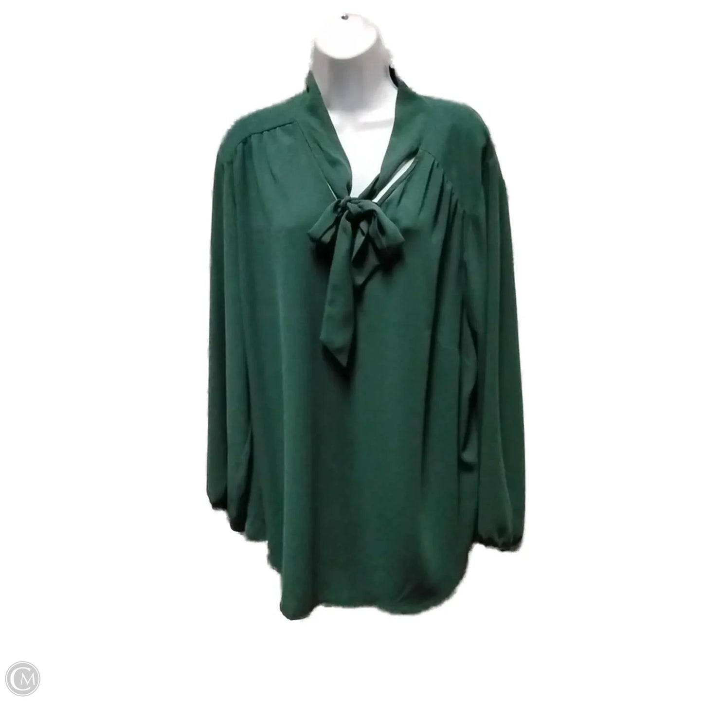 Blouse Long Sleeve By Evri In Green, Size: 2x