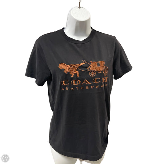 Top Short Sleeve Designer By Coach In Black, Size: Xs