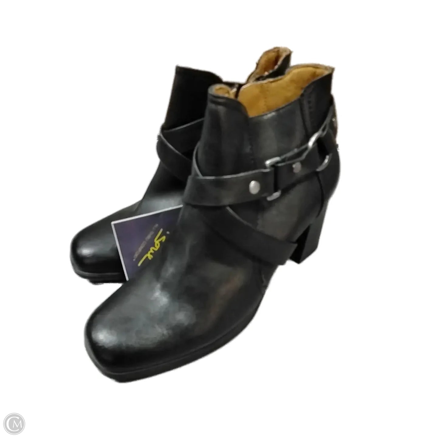 Boots Ankle Heels By Natural Soul In Black, Size: 8