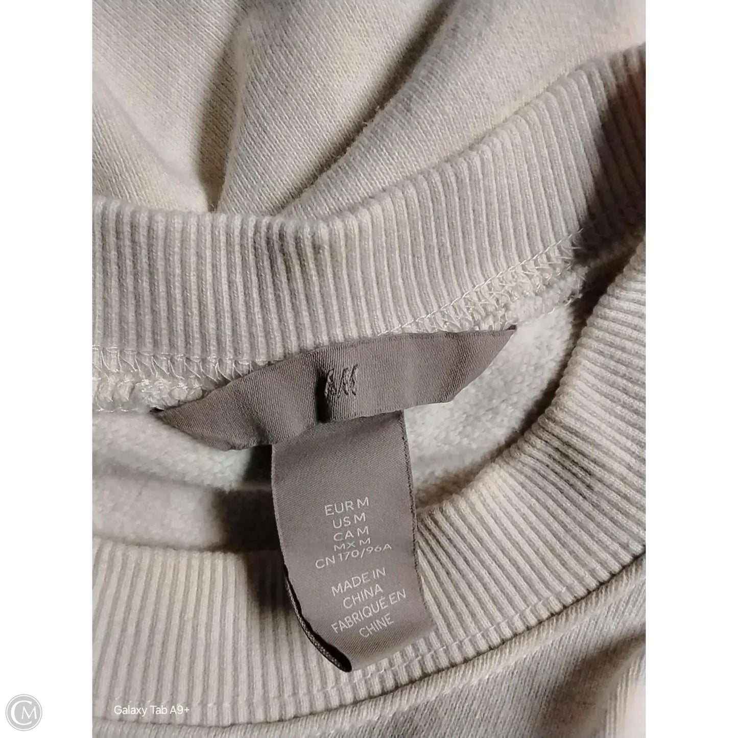 Sweatshirt Collar By H&m In Beige, Size: M