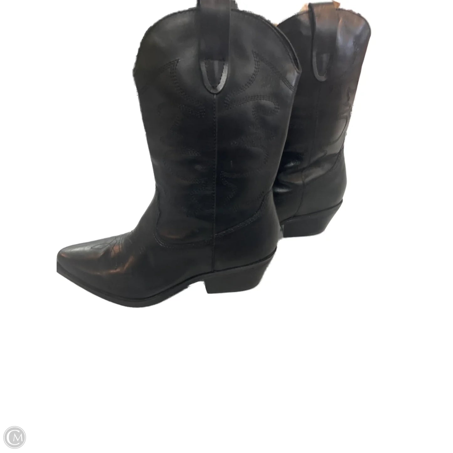 Boots Mid-calf Heels By Clothes Mentor In Black, Size: 8