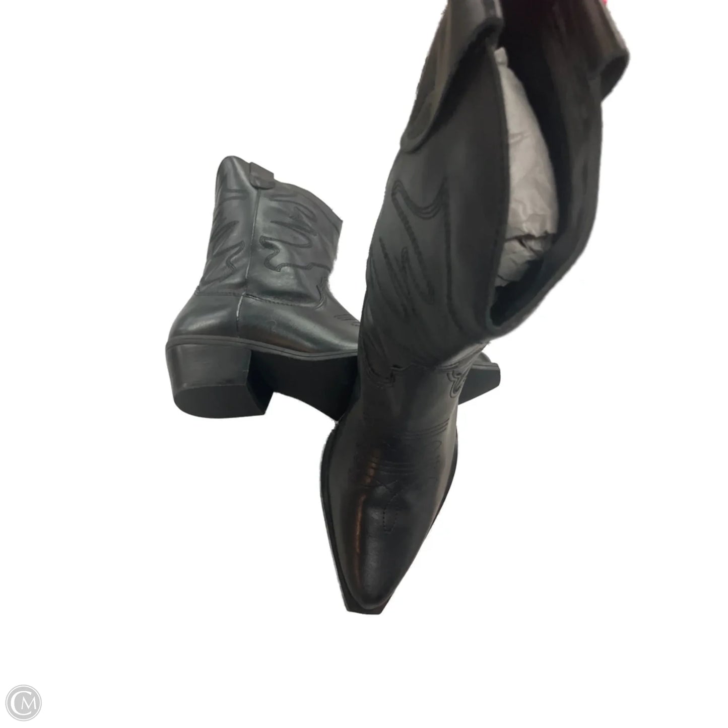 Boots Mid-calf Heels By Clothes Mentor In Black, Size: 8