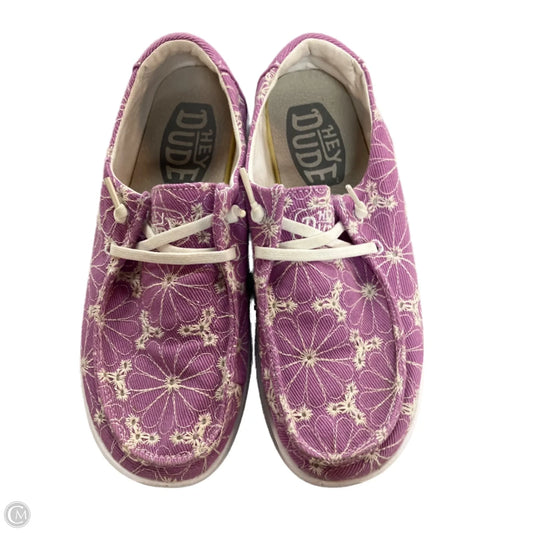 Shoes Flats By Hey Dude In Purple, Size: 6