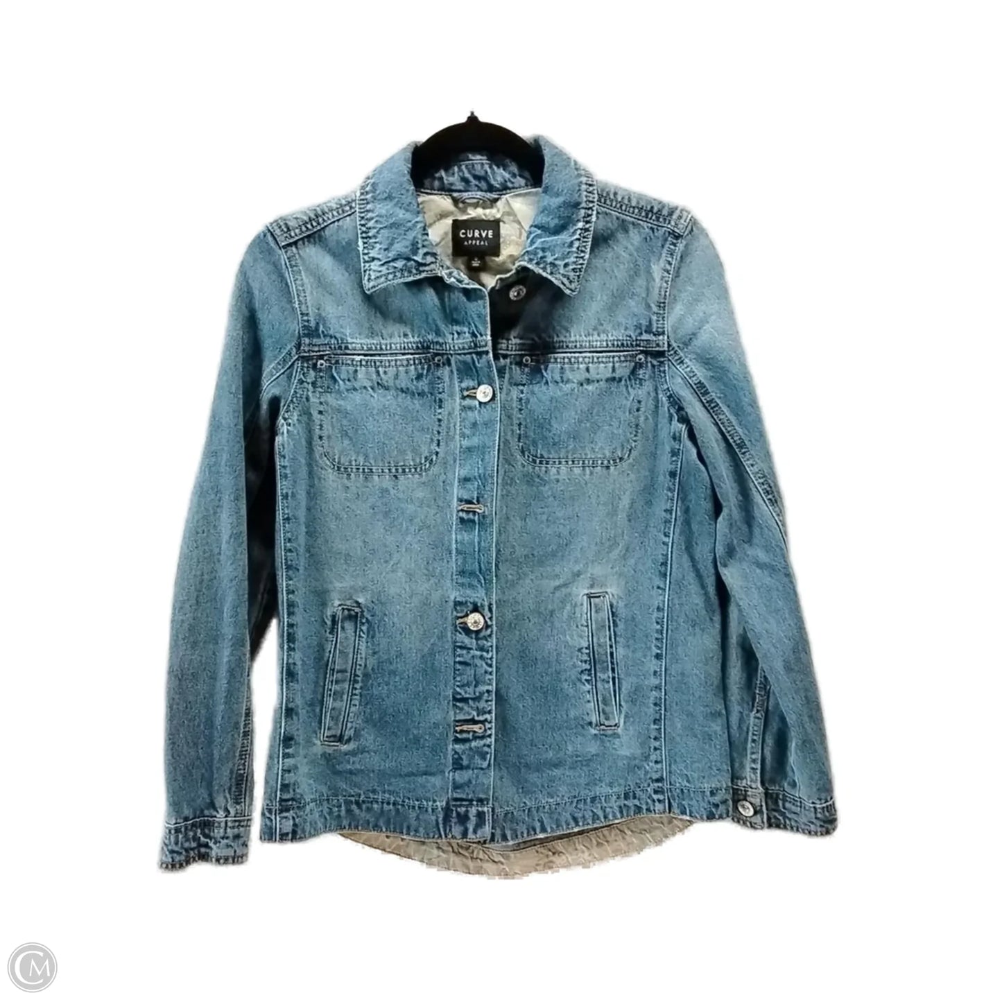 Jacket Denim By Curve Appeal In Blue Denim, Size: S